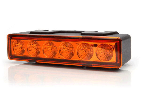 LED zwaailamp, zwaailicht 12V/24V Oranje lens, oranje LEDs