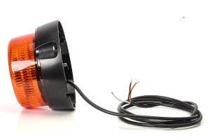 Lampeggiante a LED ambra, 1 funzione di programma, lente ambra Montaggio con 3 viti e cavo di collegamento di 3 m