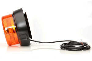 Gul LED-varsellampa, 1 programfunktion, gul lins med magnetf&auml;ste och 3 m anslutningskabel