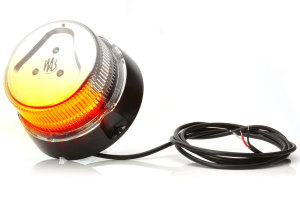 Gul LED-signallampa, 1 programfunktion, klar lins Magnetf&auml;ste och 3 m anslutningskabel