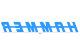 Sticker HAMMER serie blok spiegelbeeldige snede lichtblauw