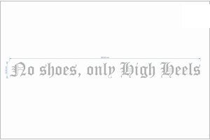 Lkw Aufkleber No shoes, only High Heels 50 x 4,2 cm silber