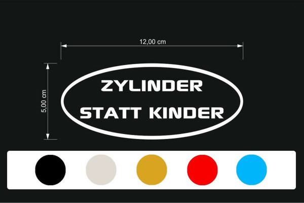 Truck Sticker  ZYLINDER STATT KINDER 120 x 50 mm