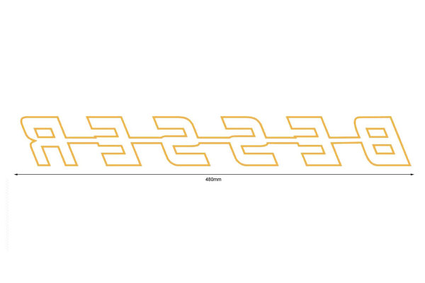 Sticker Decal BESSER series contour block mirror cut gold