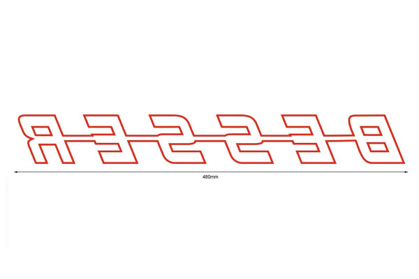 Sticker BESSER serie contour blok spiegelbeeldige snede Rood