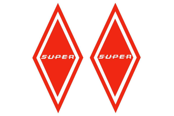 Lkw Aufkleber KARO - SUPER  für Windabweiser als Set rot