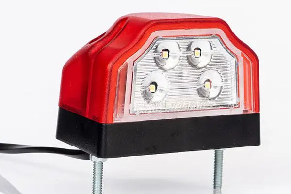 LED Kennzeichenleuchte mit roter Lichtscheibe, Kennzeichenbeleuchtung, Fahrzeugbeleuchtung, ONLINESHOP