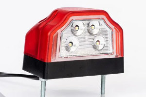 LED Kennzeichenbeleuchtung, Schlussleuchte (12-30V), rot/weiss ohne Kabel