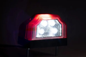 Illuminazione targa a LED, luce posteriore (12-30 V), rosso/bianco senza cavo
