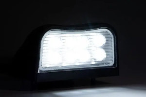 Lkw Anh&auml;nger, Zugmaschine LED Kennzeichenbeleuchtung (12-30V), schwarz/weiss ohne Kabel