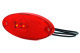 Oval LED-körriktningsvisare med 2 lysdioder, röd och platt, 12/24V, utan hållare