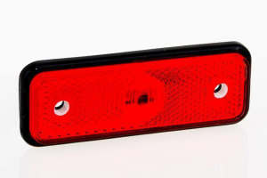 Luce posteriore/luce di ingombro a LED piccola (12-30V), rossa, cavo, senza staffa