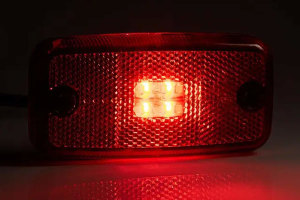 LED Positionsleuchte + R&uuml;ckstrahler (12-30V), rot, Kabel ohne Halter