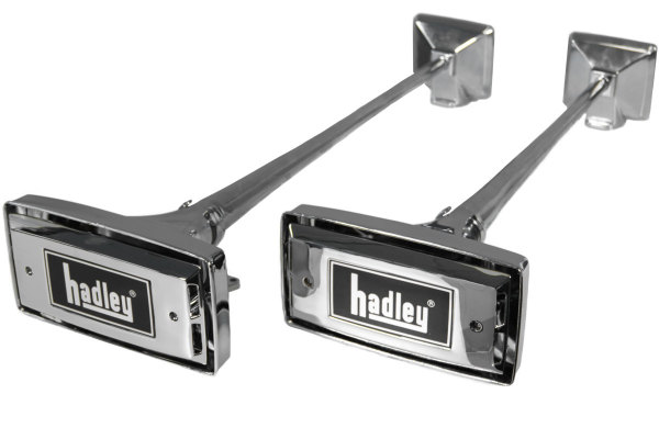 Hadley double air horn in stainless steel chromed - square 66cm & 73cm