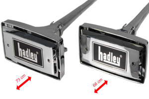 Doppel Hadley Druckluft Horn, eckig 66cm & 73cm, Typ900 & Typ901