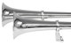 Dubbla Hadley lufthorn i rostfritt stål, 47 cm & 55 cm