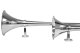 Doppel Hadley Druckluft Horn aus Edelstahl, 62cm & 95cm, Trainhorn Set