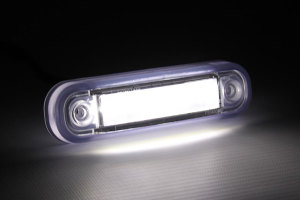 LED utanp&aring;liggande ljus eller sidomarkeringsljus, 12/24V, vit