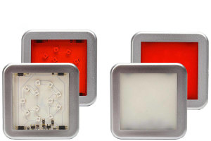 Verschiedene quadratische Heckleuchten 12-24V, LED rot