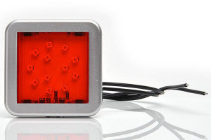 Vari fanali posteriori quadrati 12-24V, LED rosso Lente rossa