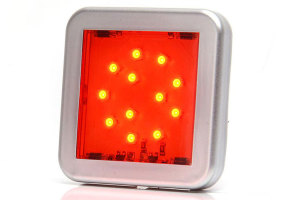 Verschiedene quadratische Heckleuchten 12-24V, LED rot Rote Lichtscheibe