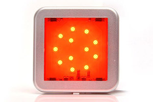 Olika fyrkantiga bakljus 12-24V, LED r&ouml;d R&ouml;d lins