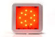 Olika fyrkantiga bakljus 12-24V, LED röd Röd lins