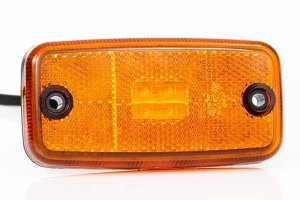 LED side marker light + Reflector (12-30V), yellow, cable