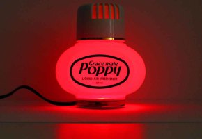 LED Beleuchtung f&uuml;r original Poppy Lufterfrischer 12-24V - Zigarettenanz&uuml;nderanschluss weiss