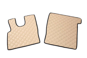 Adatto per DAF*: XF106 EURO6 (2013-2022) Standard Line, set tappetini, leva del cambio - beige, finta pelle