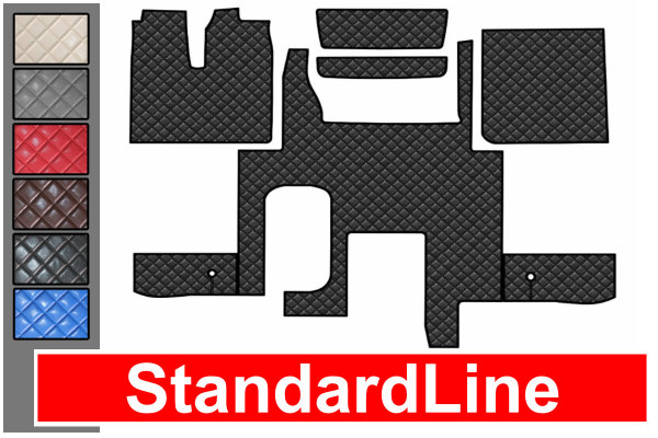 Lämplig för MAN*: TGX (2007-2017) Standard Line, golvmattesats, läderimitation