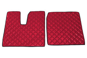 Adatto per MAN*: TGX (2007-2017) Linea Standard, set tappetini, cambio, nessun cassetto/un cassetto - rosso, similpelle