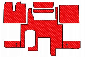 Passend f&uuml;r MAN*: TGX (2007-2017) Standard Line, Fu&szlig;mattenset, Automatik, zwei Schubladen - rot, Kunstleder
