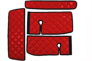 Geschikt voor MAN*: TGX (2007-2017) Standard Line, vloermattenset, automatisch, twee laden - rood, kunstleder