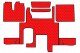 Passend für MAN*: TGX (2007-2017) Standard Line, Fußmattenset, Automatik, zwei Schubladen - rot, Kunstleder