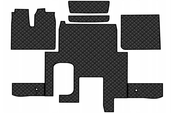 Lämplig för MAN*: TGX (2007-2017) Standard Line, golvmattesats, automatisk, ingen låda/ en låda - svart, läderimitation