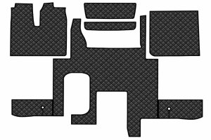 Passend für MAN*: TGX (2007-2017) Standard Line, Fußmattenset, Automatik, zwei Schubladen - schwarz, Kunstleder
