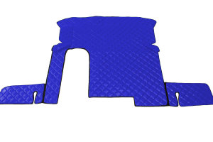 Adatto per MAN*: TGX (2007-2017) Linea Standard, set di tappetini, leva del cambio, senza cassetto/con un cassetto - blu, similpelle