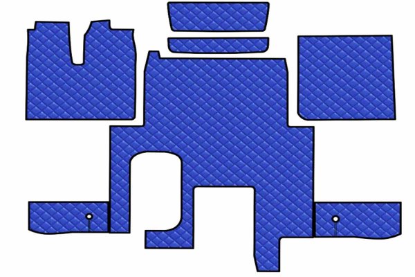 Passend für MAN*: TGX (2007-2017) Standard Line, Fußmattenset, Automatik, keine Schublade/eine Schublade - blau, Kunstleder