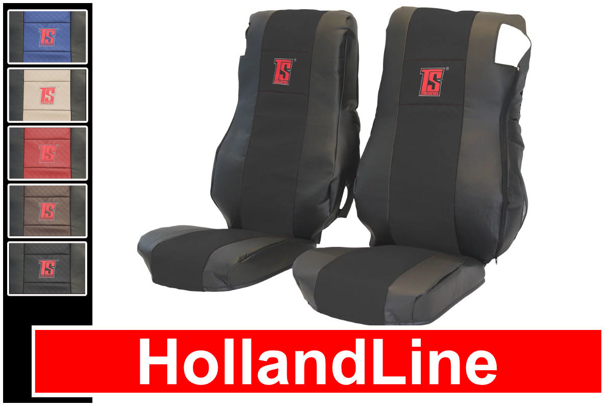 2 x Sitzbezüge Schonbezüge Bezüge Schwarz Rot LKW für DAF EURO 6 XF 2014+