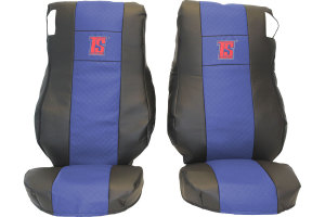 Fits DAF*: XF106 EURO6 (2013-...) HollandLine Seat Covers Complete leatherette blue