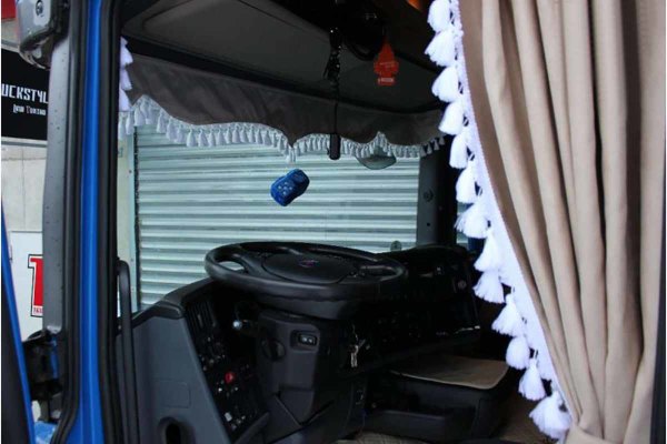 5 pc for MAN black with white fringes All Ride Truck Lorry Cab Curtain Set