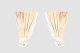 Set di tende Lorry 5 pezzi, incl. mensole beige bianco Lunghezza 90 cm TS Logo