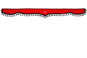 Lorry gordijnenset 5-delig, incl. planken Rood Zwart Lengte 90cm TS Logo