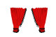 Lkw Gardinenset 5 teilig, inkl Borde rot schwarz Länge 90 cm TS Logo
