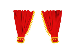 Truck curtain set 5 pieces, incl. shelves red yellow Length 90 cm TS Logo