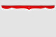 Lkw Gardinenset 5 teilig, inkl Borde rot weiss Länge 90 cm TS Logo