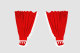 Lkw Gardinenset 5 teilig, inkl Borde rot weiss Länge 110 cm TS Logo