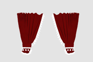 Set di tende Lorry 5 pezzi, incl. mensole bord&ograve; bianco Lunghezza 90 cm TS Logo