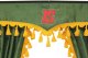 Lkw Gardinenset 5 teilig, inkl Borde grün gelb Länge 90 cm TS Logo